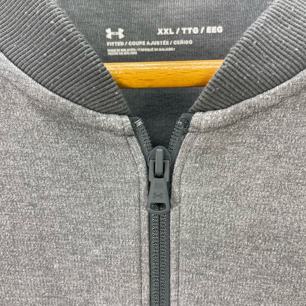 Under Armour Jacket Mens 2XL Gray Full Zip Athletic Performance Lightweight - Picture 3 of 10